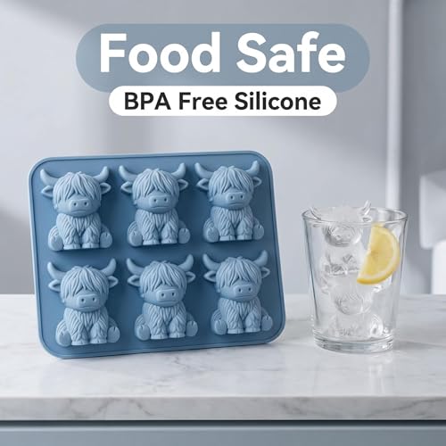 Molde de silicona para cubitos de hielo 3D vaca miniatura 6