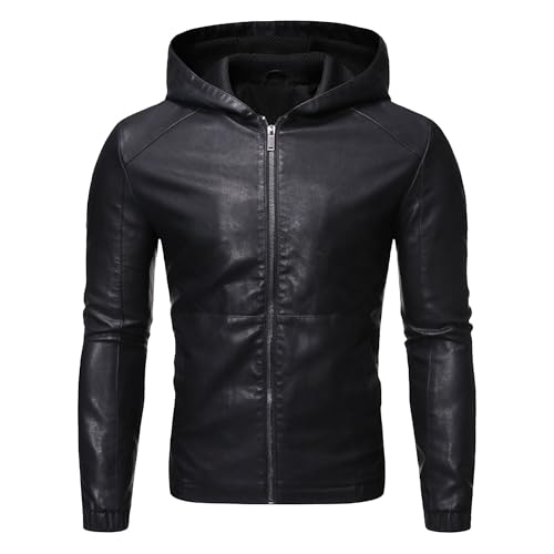 Manteau de motard à capuche homme pour virées urbaines veste mi-saison style bomber solide