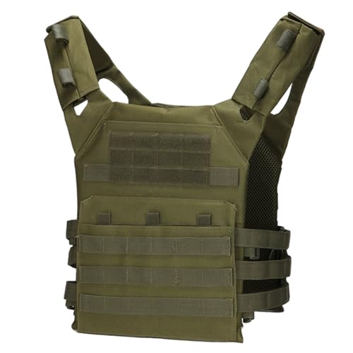 NASSMOSSE Chaleco táctico para hombres y mujeres, chaleco de seguridad ligero de liberación rápida, portador de placa para juegos de guerra de tiro de paintball al aire libre, verde militar
