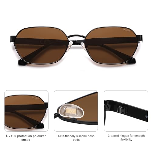 Image of SOJOS Trendy Polarized Hexagon Sunglasses Womens Mens SJ1238