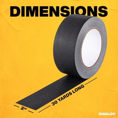 SUNALDO Gaffers Tape Heavy Duty, Easy to Rip, Residue-Free Professional Grade Floor Tape for Electrical Cords, Matte Finish Non Reflective, Weather Resistant (1, Black, 2\" x 30 Yards) - Thumbnail 6