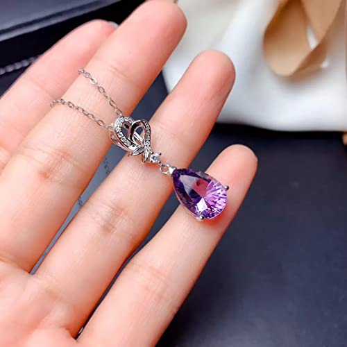 Collier en argent 925 et zircon améthyste pour sublimer les peaux sensibles