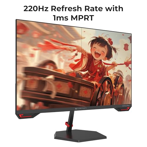 Image of Zebronics S27A 27 inch inch (68.5 cm) Gaming Monitor, 220Hz Refresh Rate, Fast IPS Display, HDMI, DP, FHD 1920x1080, 350nits Brightness, Built-in Speakers, ZGame Aid, Adaptive Sync, Bezel-less, Wall Mountable