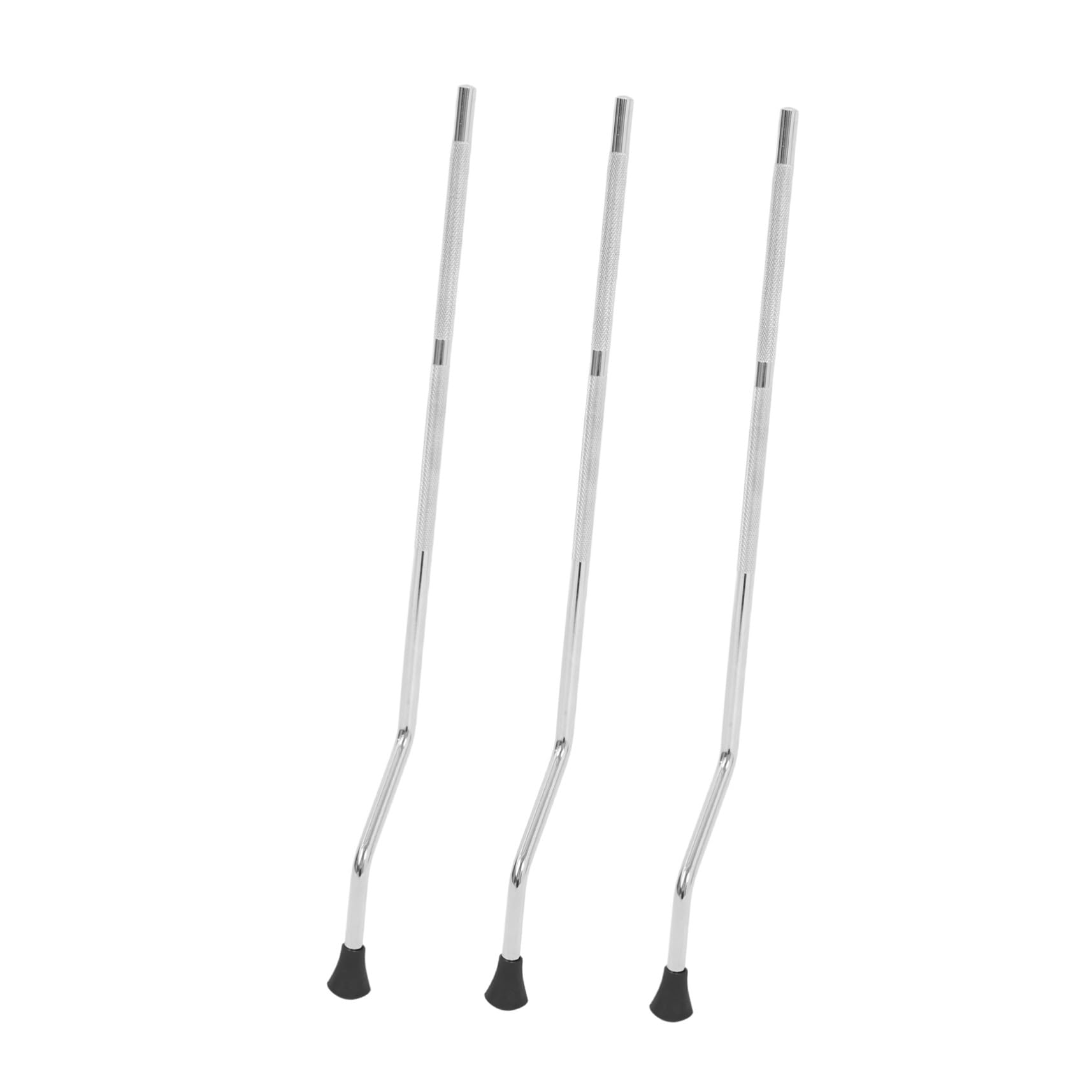 HANABASS 3 Stück Stabile Metallene Trommelbeine in Silber mit Doppellagigen Ersatzfüßen für Schlagzeug als Standtom Beine zur Reparatur und Austausch