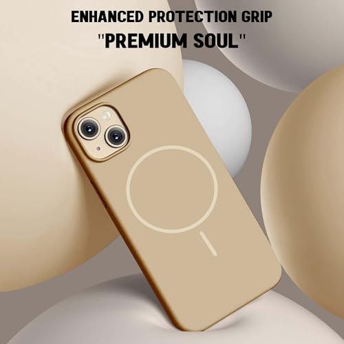 Image of Kratos Active Grip Silicone Case Cover Compatible with iPhone 15 Plus - Enhanced Protection, Wireless Magnetic Charging Case with Raised Edge Camera & Screen Protection, Shock-Resistant Design Brown