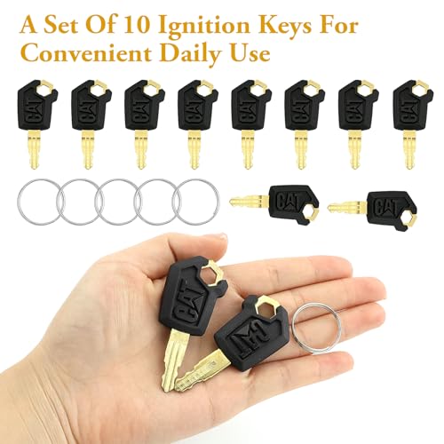 JRSHIRLEYLTD Schlüssel 10 Stück Zündschlüssel 5P8500 Universal Baumaschinen Schlüssel Set Für Schwermaschinen/Bulldozer Von Schwere Ausrüstung Zündschalter Schlüssel, Ersatz Start Schlüssel Set