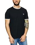Lunghezza: 70 cm Fred Perry FP Twin Tipped T-Shirt, Nero, Medium (Taglia Produttore:M) Uomo