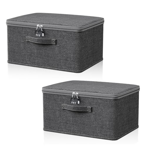 CVASNF 2 Stück Abschließbare Box, Faltbare Verschließbare Box mit...