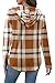 Womens Fall Clothes Hooded Sweatshirt Casual Long Sleeve Tops Early Fashion Halloween Sweaters 2025 Trendy Plus Size Clothing Shirts Plaid Brown L