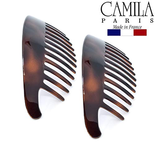 Camila CP2430-2 Paris Cp2430/2 French Hair Side Combs Tortoise Shell Interlocking Combs French Twist Hair Combs thumb #4