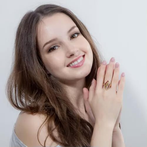 Multi Color Cubic Zircon Large Yellow Gold Plated Women Engagement Ring4