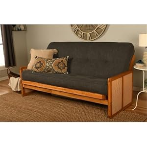 Kodiak Furniture Westport Full-Size Wood Futon Set in Honey w/Charcoal Mattress Kodiak Furniture Westport Full Size Wood Futon Set in Honey wCharcoal Mattress