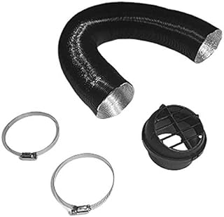 sadfd 75mm Heater Duct Pipe, Diesel Heater Exhaust Pipe Air Duct Drain Hose Car Heater Duct Vent Warm Air Outlet Parking Heater Accessories Warm Air Outlet Hose For Eberspacher Diesel Webasto, Black