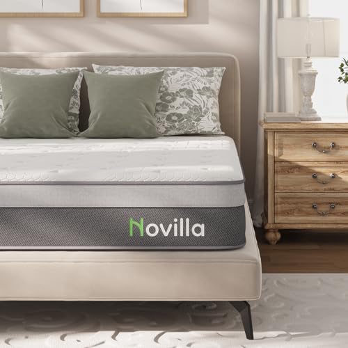 Novilla Colchones 80x200, Colchón de Muelles Ensacados, Colchón de Espuma Híbrido, Altura 24 cm, Firmeza Media, Cómodo y Transpirable, Certificación Oeko-Tex