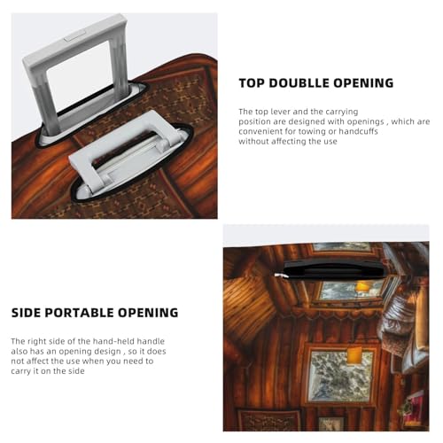 Luggage Cover Protector Suitcase Cover - Log Cabin Inside Santi-Scratch Uitcase Cover for Luggage4
