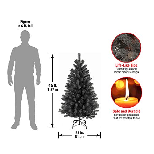 National Tree Company Artificial Full Christmas Tree, Black, North Valley Spruce, Includes Stand, 4.5 Feet #TOP2