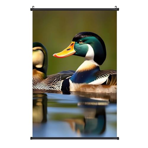 Poster sur toile 2 canards colverts de haute qualité 40,6 x 61 cm