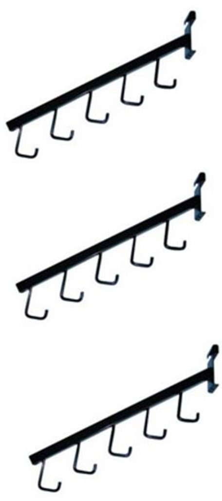 Waterfall Square Tube 5 Hook For Grid Black Lot of 3