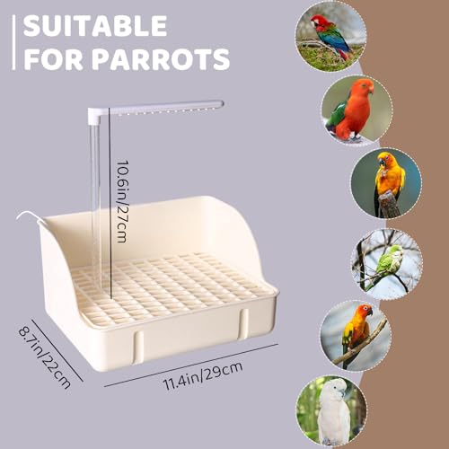Image of Automatic Bird Bath with Pump, Large Indoor Bird Shower Fountain with Running Water, USB Bird Bathtub for Parakeet, Cockatiel, Conure, Budgie, Lovebird, African Grey, Amazon Parrot
