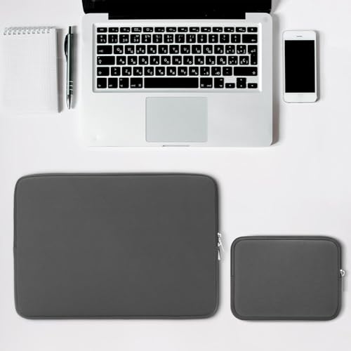 Image of Meyaar Sleeve for MacBook 16 inch, Compatible with MacBook Pro 16-inch M1 /M2 /M3 /M4 - Soft Padded Fur-Lined with Small Zipper Bag for Accessories (Grey, for MacBook 16 inch)