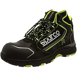 Tenis De Seguridad Sparco Sparco TEAMWORK Zapato de seguridad de trabajo - Alto para hombre y mujer - Allroad H - S3 SRC, negro, 43 EU
