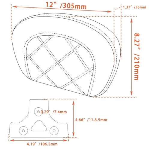 Dossier de moto passager confort noir pour Touring et Road King 1995-2022 - 7