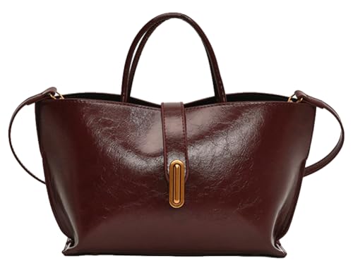 Tote Bag Soft Top Handle Handbag for Women Vegan Leather Shoulder Purse Vintage Handbag Crossbody Bag for Work Travel