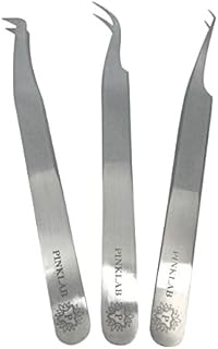 Rev Pro Silver/ 3 pack tweezer set/volume/single/isolation/for eyelash extensions