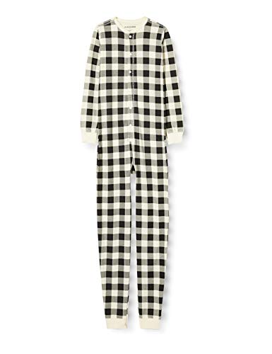 Little Blue House by Hatley Kids Union Suit, Cream Plaid, 14 Years
