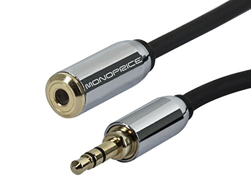Monoprice 110147 6-Feet 3.5mm Extension Cable for Mobile, Black