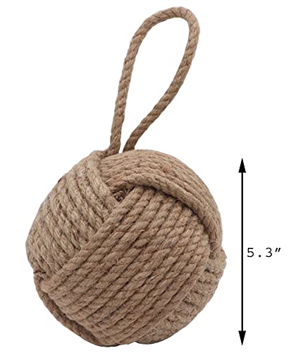 Nautical Doorstop Rope Sailor Knot Decorative Jute Under Mount Handmade Door Stopper With Handle For Floor By The Metal Magician (5" Jute (Natural Color)) #TOP2