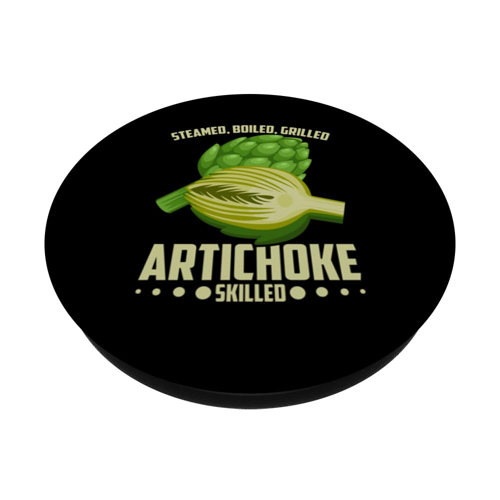 Artichoke Festival Artichoke Hearts Artichoke Costume PopSockets Swappable PopGrip, Black - Image 2