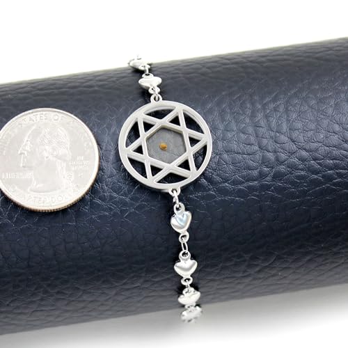 Image of Uloveido Stainless Steel Heart Chain Link Bracelet - Religious Inspirational Mustard Seed Charm Bracelet for Women Lady Y4431