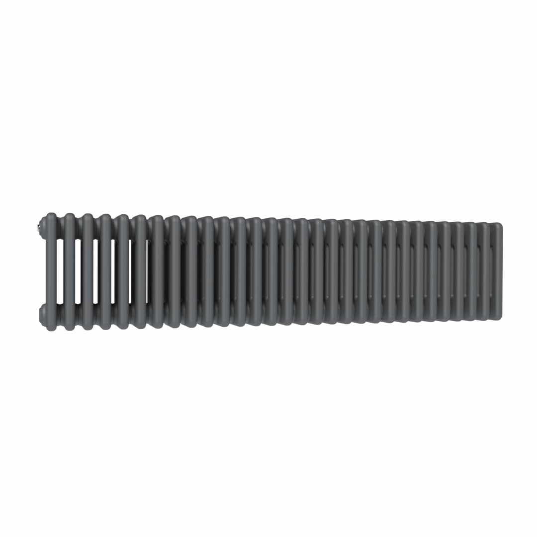 Lux Heat Anthracite Grey Horizontal 4 Column Traditional Radiator 300mm (H) x 1370mm (W)