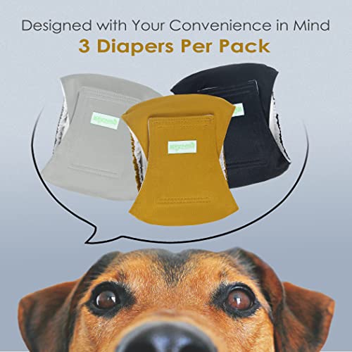 Image of Wegreeco Washable Male Dog Belly Wrap - Pack of 3 - (Gold,Black,Grey,Small)