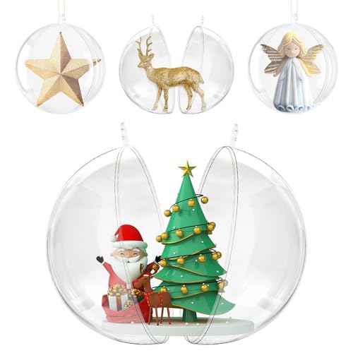 Acrylkugeln 8cm Weihnachtskugeln Transparent für Dekorationen...