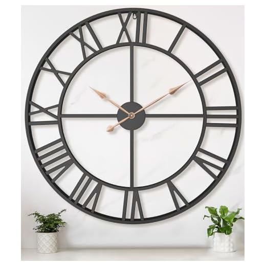 36 Inch Extra Oversized Large Giant Modern Decorative Wall Clock,Vintage Industrial Farmhouse Black Metal Big Roman Numeral Large Clocks for Living Room Decor,Entrance Fireplace,Dinng Room