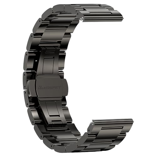 Correa de reloj acero inoxidable 22 mm negra miniatura 1