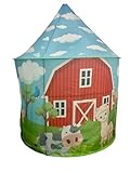 Playhouse for Boy Girl - Play Tent for Kids Toddlers, Pop Up Montessori Creative Sensory Portable Toy Gift, Indoor Outdoor Airfort Bed Fort Party Room Animal Farmer Llama Cow Pig Duck (Farm Barnyard)