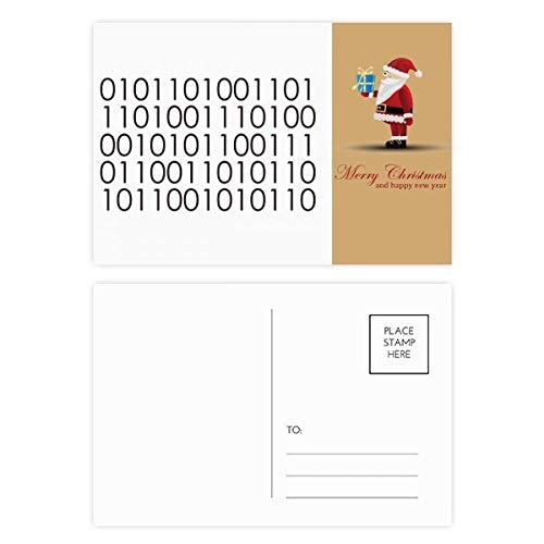 Cartes postales système binaire Père Noël pour vœux de développeur