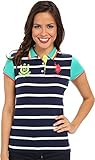 U.S. Polo Shirt Assn. Juniors Cotton Jersey Stripe Top with Solid Short Sleeves