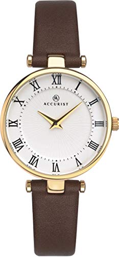 Preisvergleich Produktbild Accurist Damen Analog Quarz Uhr mit Leder Armband 8206