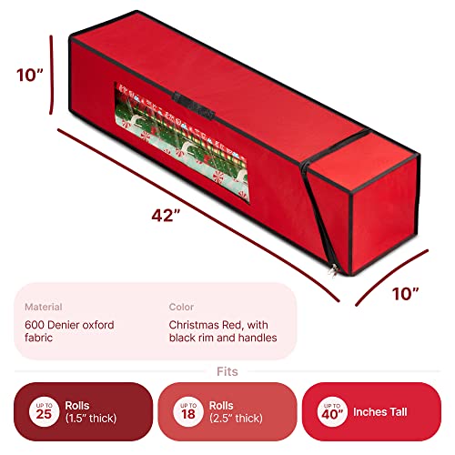 Nakior-Christmas-Wrapping-Paper-Storage-Container--Xmas-Gift-Wrap-Organizer--Stores-up-to-24-Standard-Rolls--Under-Bed-Storage-Bin-for-All-Christmas-Accessories--Made-from-600-Oxford-Fabric