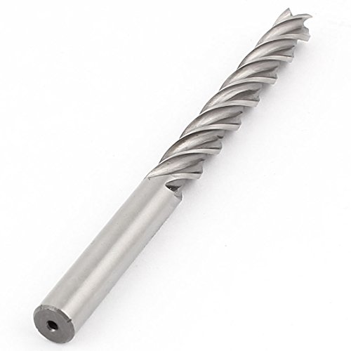 Image of uxcell 135mm Long 10mm Cutting Dia HSS-AL Straight Shank 4 Flutes End Mill