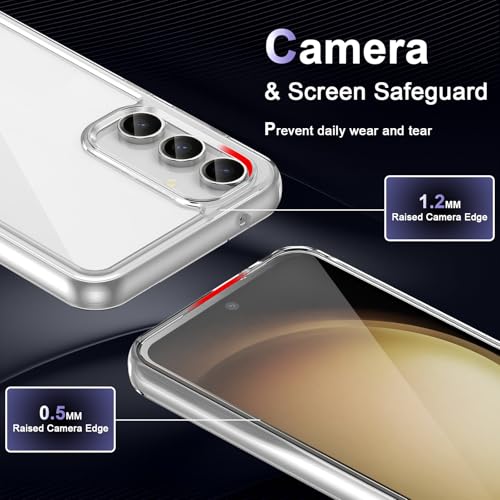 Image of Case for Samsung Galaxy S23 FE 5G, Military Grade Drop Protection Phone Case, Yellowing Resistant, Anti-Scratch Hard PC Back, Shockproof Hard Ultra-Thin Protective Cover, Clear