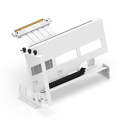 EZDIY-FAB PCIe 4.0 GPU Halterung,Multi-Winkel-Einstellung mit Weißem Riser Kabel,Kompatibel zu RTX4090,4080,4070ti -Weiß