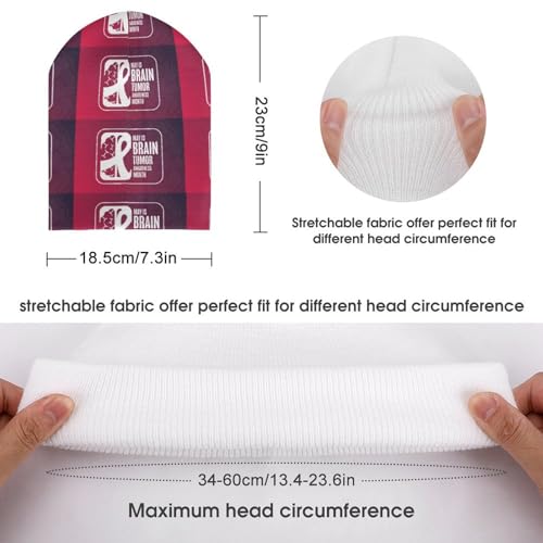 Brain Tumor Awareness Month Grey Ribbon Kids Beanie Hat for for Girls Boys Children Cap Winter Knitted Chemo Cancer Headwear Accessories Gifts Decoration2