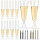 CYEER Plastik Sektgläser 100 Stück, 160ML Plastik Sektgläser Einweg, Stapelbare Champagnergläser für Hochzeiten, Geburtstage, Partys, Abschlussball & Weihnachten