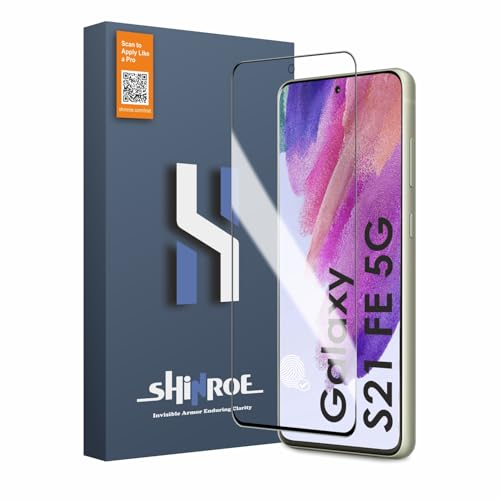 Image of Tempered Glass for Samsung Galaxy S21 Fe (6.4 Inch) Military Grade 9H Screen Guard, Anti-Scratch, Shatterproof, Edge-to-Edge Full Coverage - Black Border