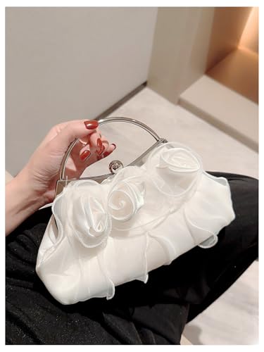 Image of Verdusa Women's Bowknot Evening Bag Ruched Clutch Purse Party Handbag with Chain Strap
